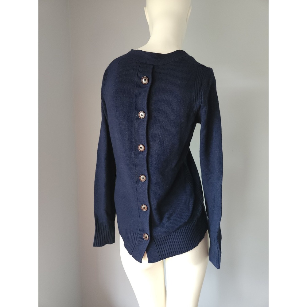 Banana Republic Sweater Women XS Blue V-neck Merino Wool Knit Button Filpucci - Picture 10 of 11